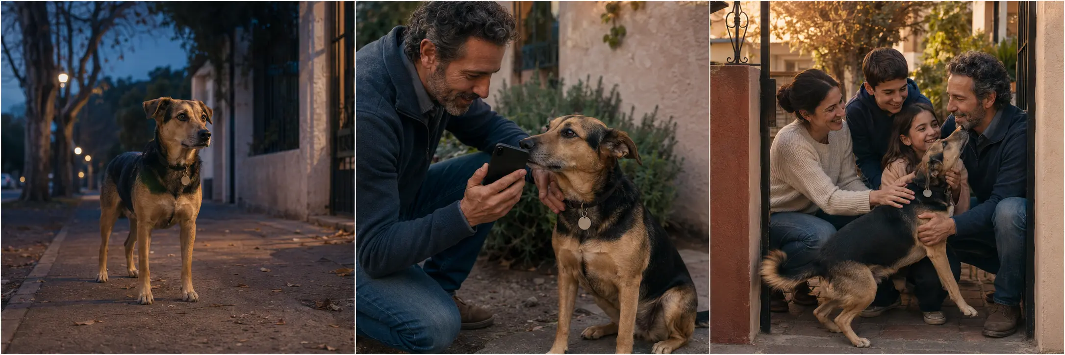 Un perro perdido es encontrado y finalmente vuelve con su familia